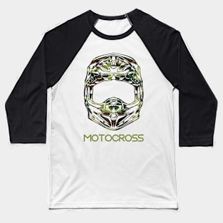 Motocross Camo Dirt Bike Helmet Dirt Bike Rider Baseball T-Shirt